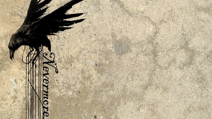 Grunge raven with Nevermore text