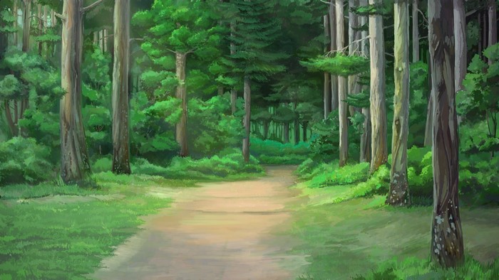 Serene Forest Path Through Lush Greenery