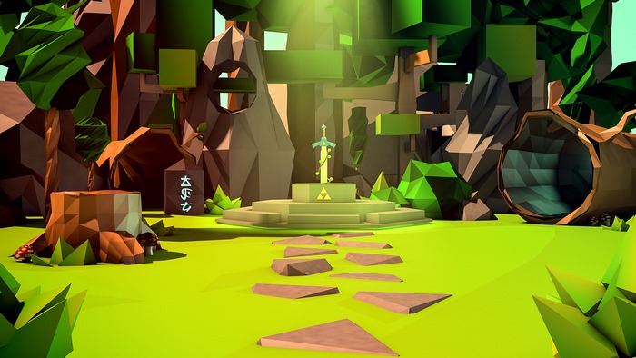 The Legend of Zelda Master Sword low poly art