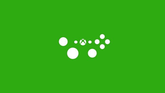 Xbox logo with abstract white circles on green background