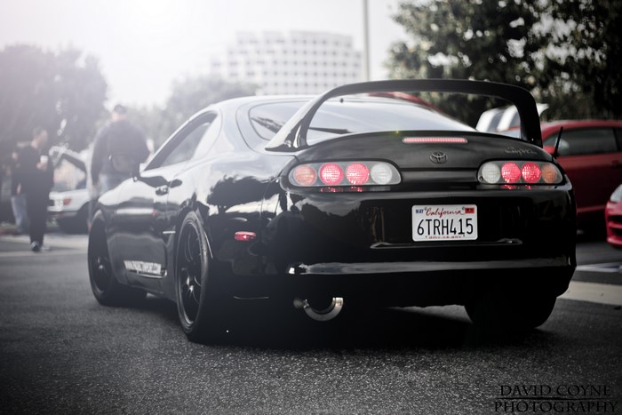 Black Toyota Supra with California License Plate