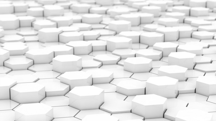 White Abstract Hexagonal 3D Pattern