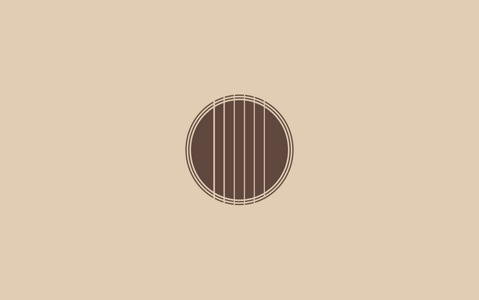 Minimalist guitar soundhole illustration