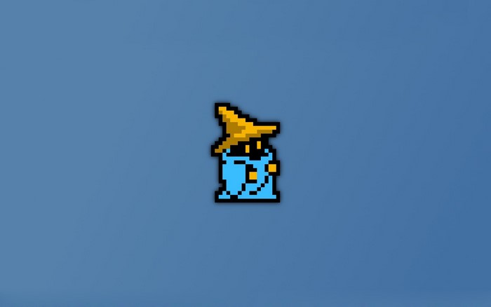 Black Mage from Final Fantasy pixel art