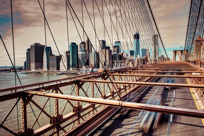 Brooklyn Bridge with New York City Skyline