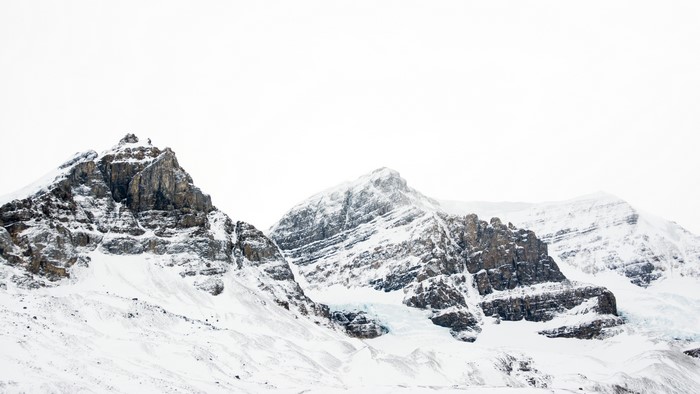 Snow-covered Canadian Rocky Mountains landscape