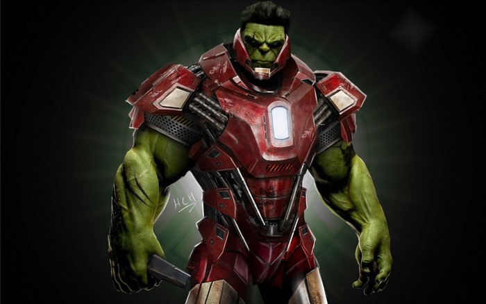 Hulk in Iron Man armor from Marvel Comics