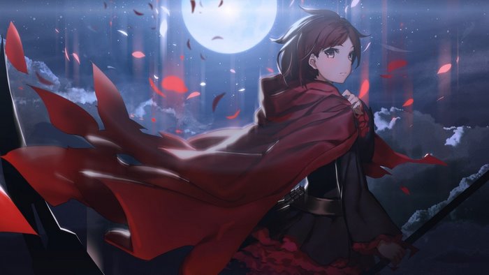 Ruby Rose from RWBY with scythe
