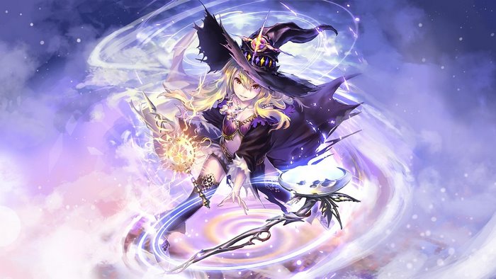 Daria from Shadowverse Casting Magic with Staff