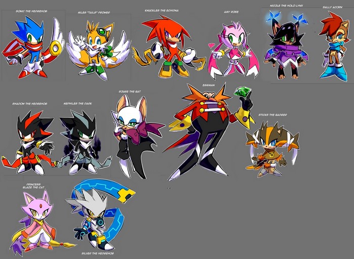 Colorful Sonic the Hedgehog Characters Artwork