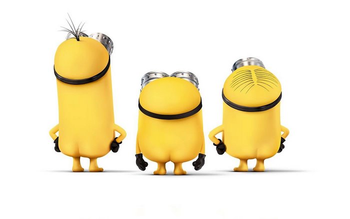 Three Minions from Despicable Me
