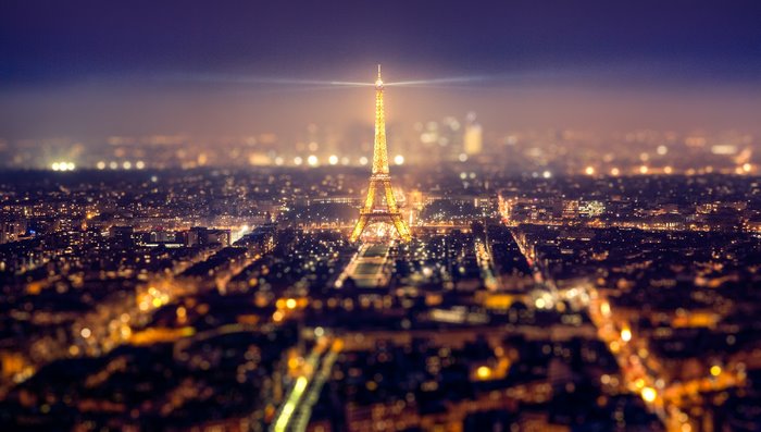 Eiffel Tower at Night in Paris