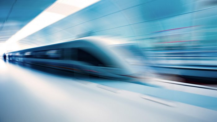 Motion blur of a high-speed train in a tunnel