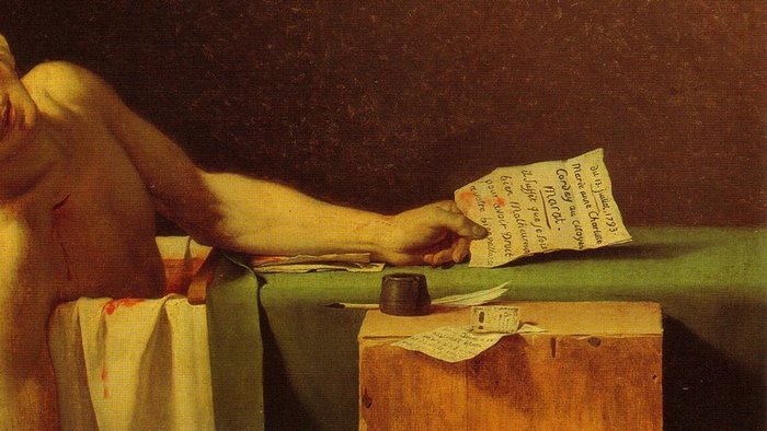 The Death of Marat painting detail