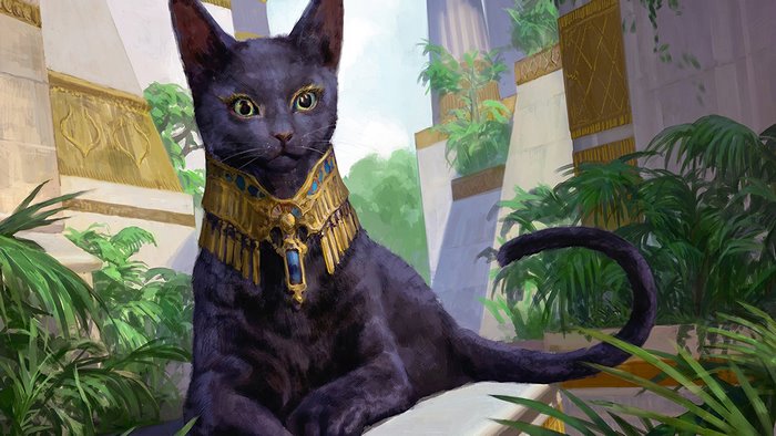 Sacred Egyptian Black Cat from Magic the Gathering
