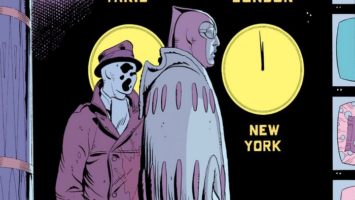 Rorschach and Nite Owl from Watchmen comics
