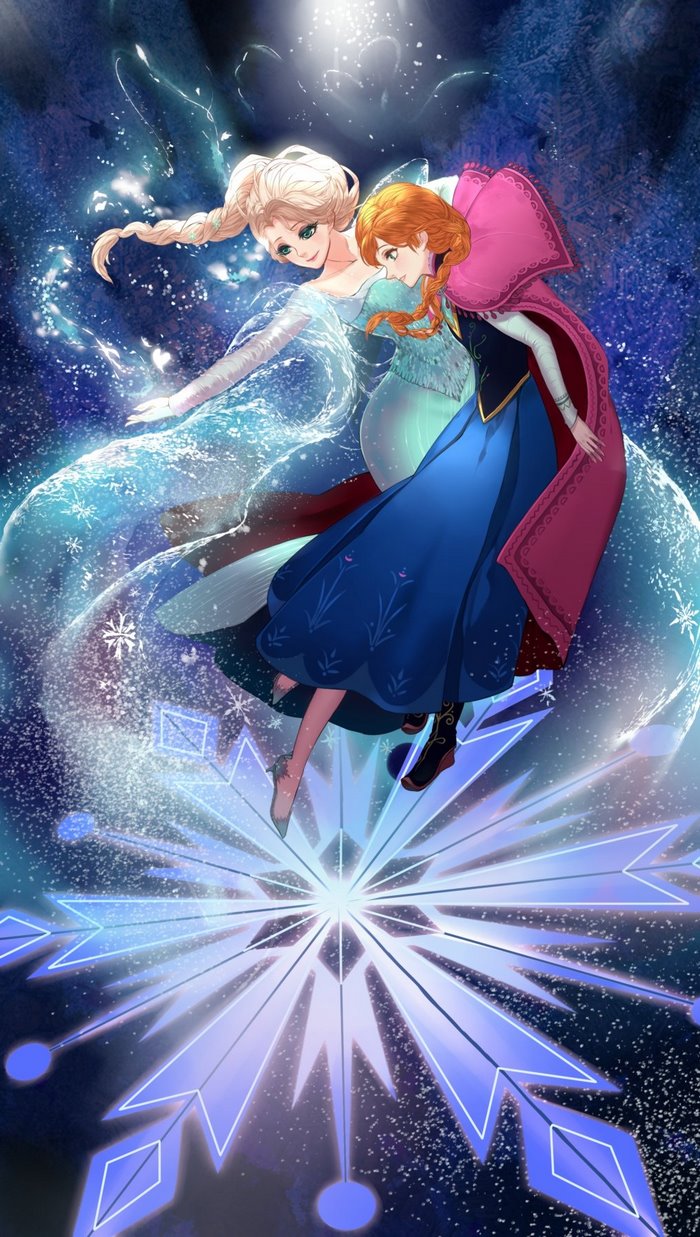 Elsa and Anna from Frozen fan art