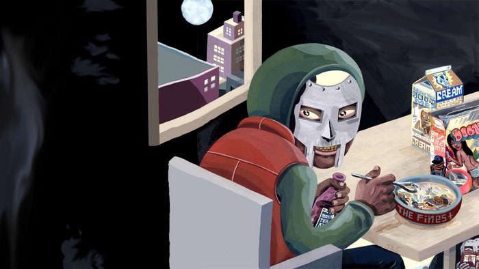 MF DOOM eating cereal at night