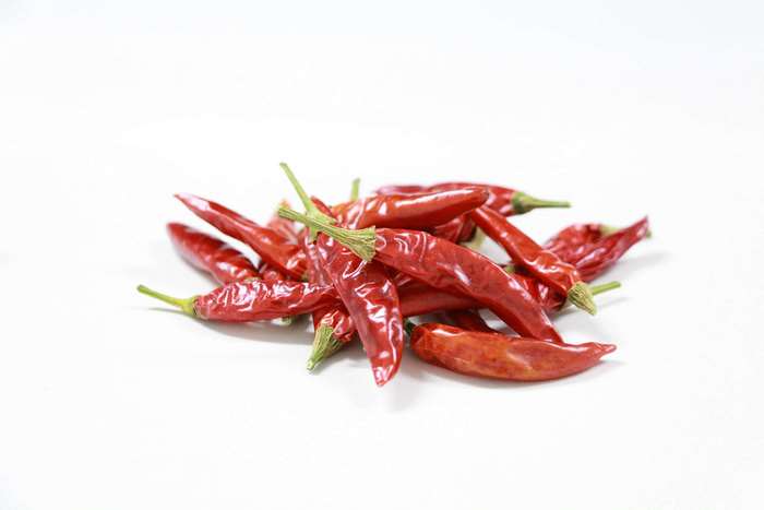 Pile of dried red chili peppers