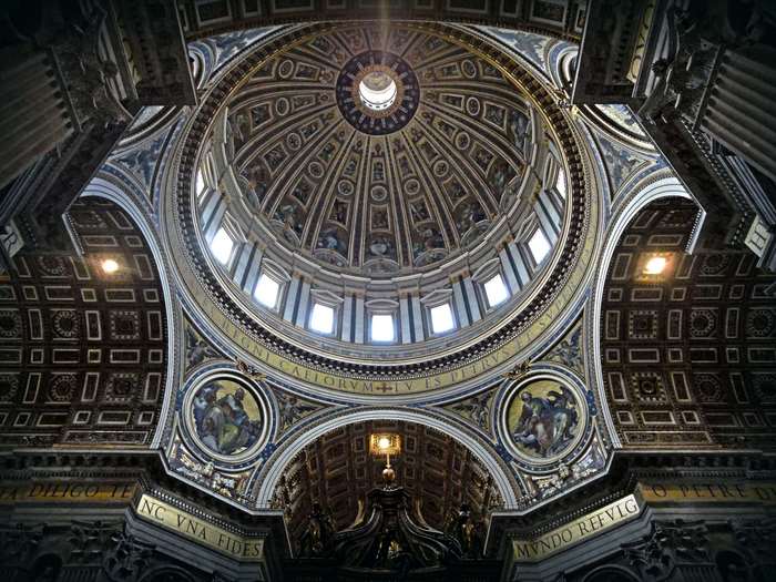 Interior of St. Peter's Basilica Dome, Vatican City 4K