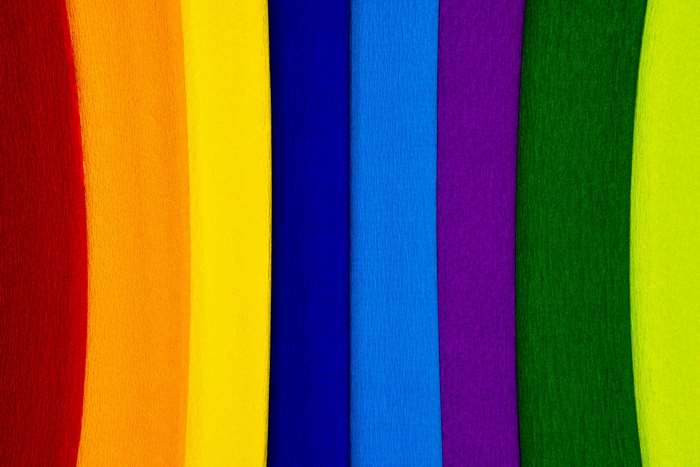 Colorful Crepe Paper Strips in Rainbow Order 4K