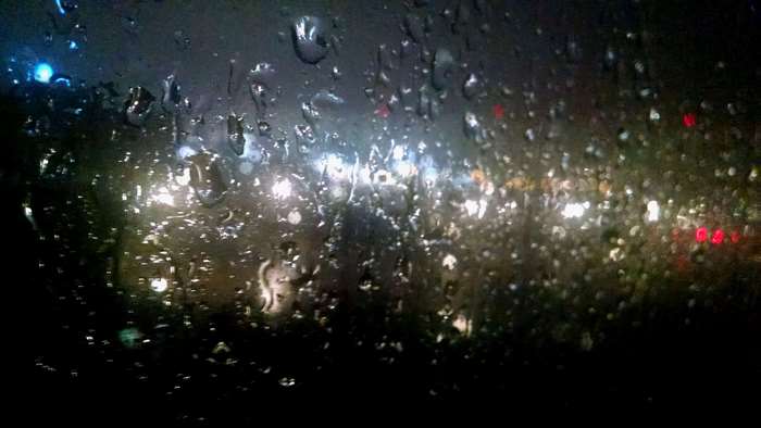 Rainy city lights at night 4K
