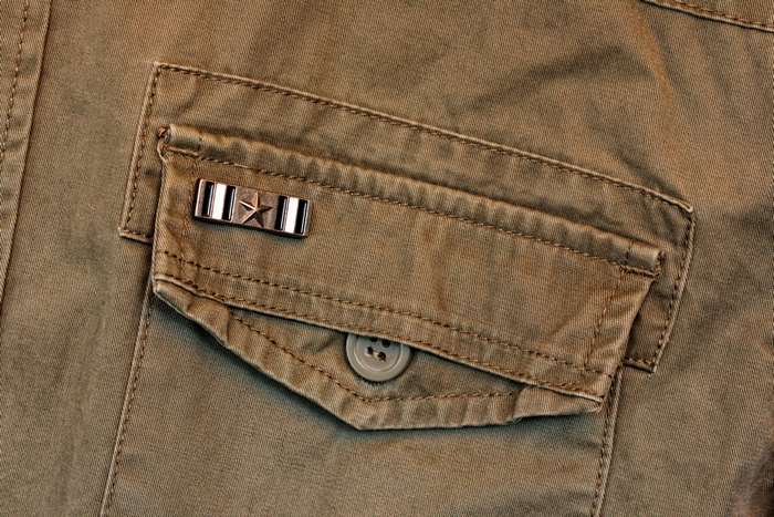 Military uniform pocket with medal