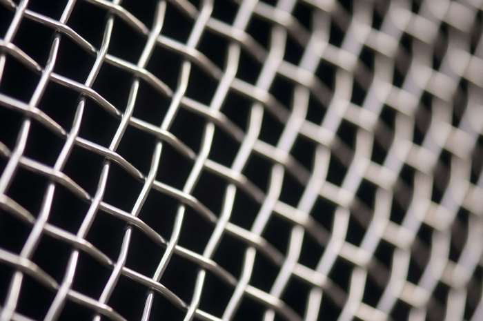Macro view of metal wire mesh