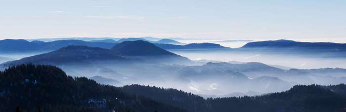 Black Forest landscape with a sea of fog