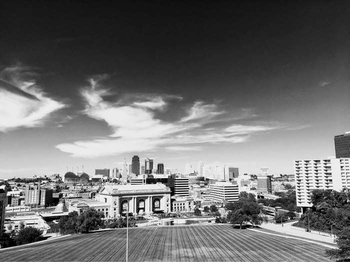 Kansas City Missouri Skyline in Black and White