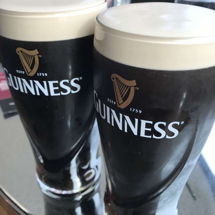 Two glasses of Guinness beer