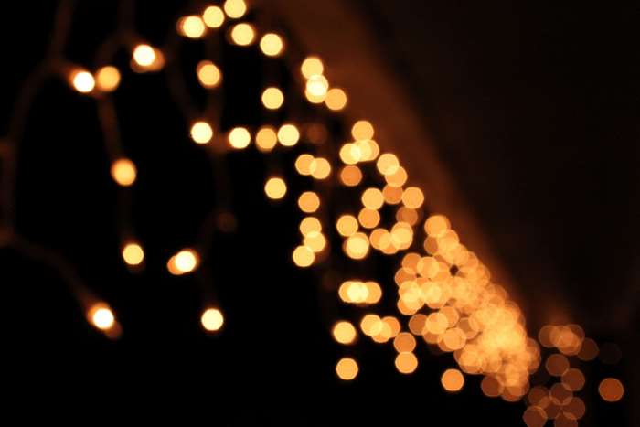 Bokeh of Christmas Lights at Night 4K