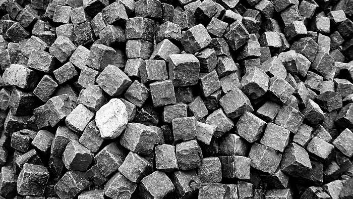 Pile of rough-hewn stone blocks