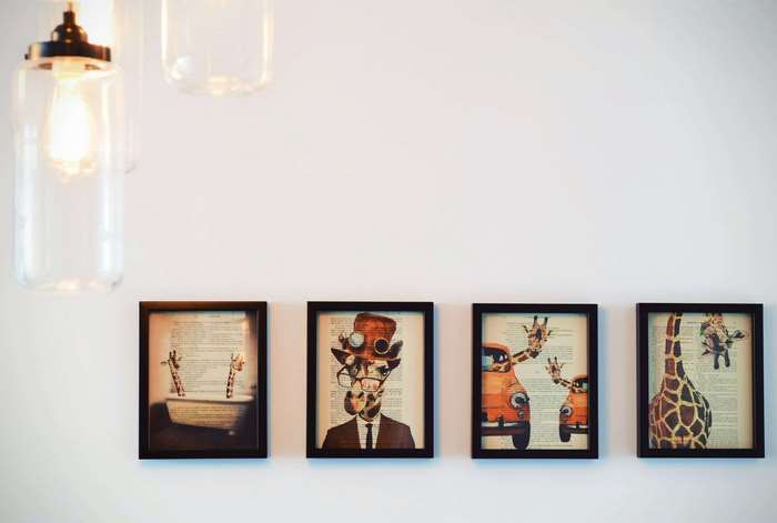 Steampunk Giraffe Art in Frames