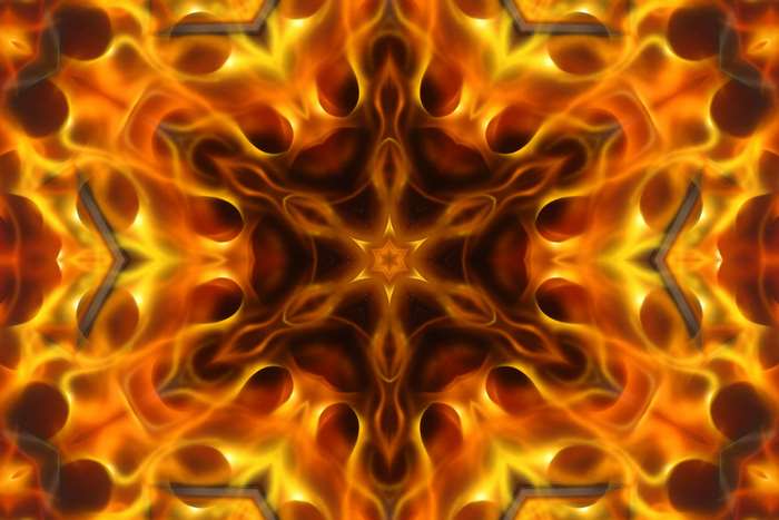 Abstract Fiery Kaleidoscope Pattern
