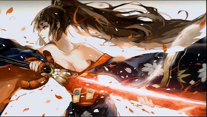 Anime girl with glowing sword