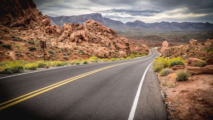 Scenic Highway through Valley of Fire State Park, Nevada
