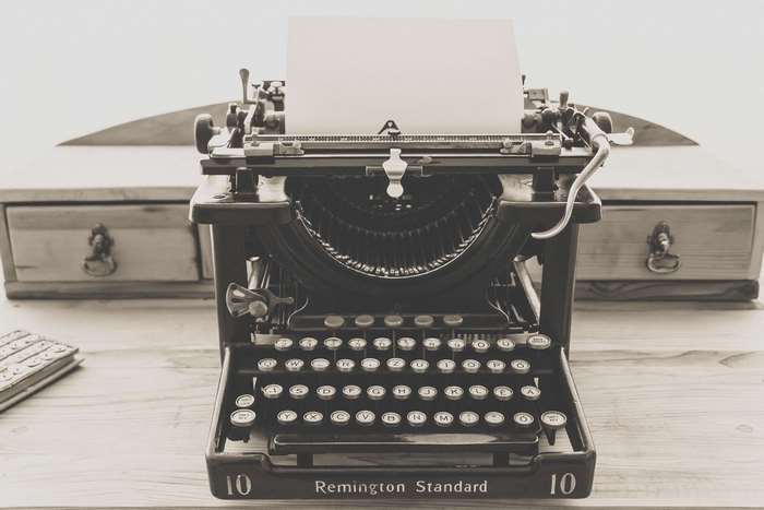 Remington Standard typewriter with paper