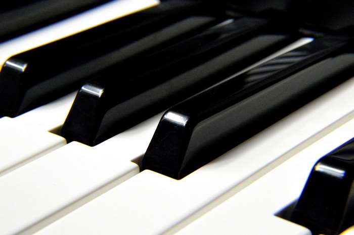 Close up of piano keys