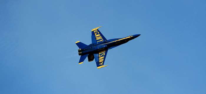 Blue Angels F/A-18 Hornet in flight