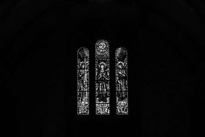 Stained glass windows in a church in the Azores