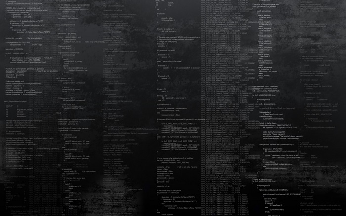 Computer code on a dark background