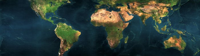 World map showing continents and oceans