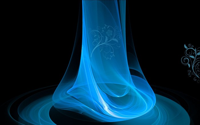 Abstract Blue Smoke and Flowing Patterns