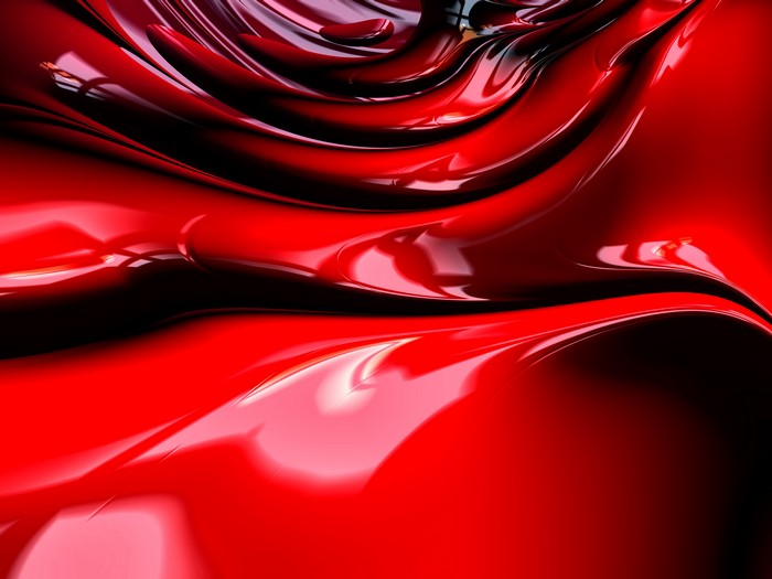 Abstract red fractal surface with flowing shapes