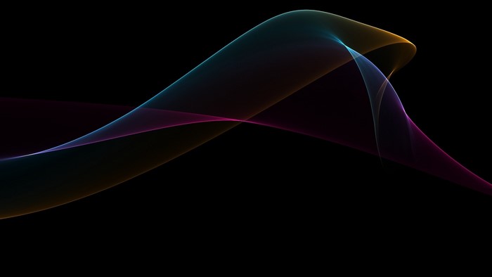 Colorful abstract flowing lines on black background