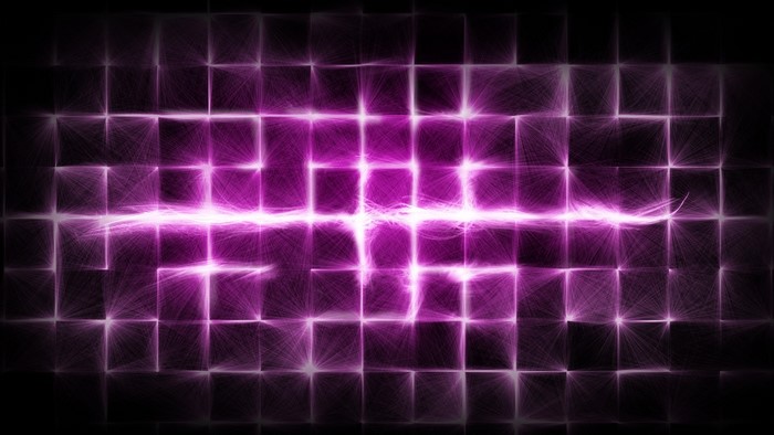 Purple light streaks across a grid of squares