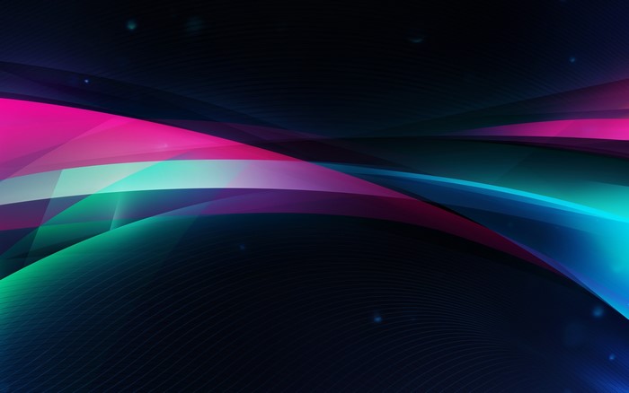 Abstract Wavy Lines with Pink and Teal Light