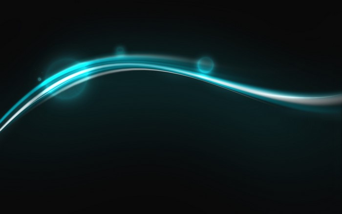 Abstract blue neon wave with bokeh lights