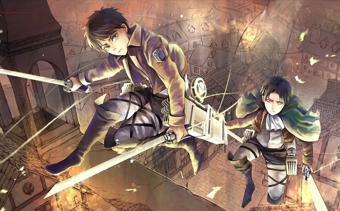 Eren Jaeger and Levi from Attack on Titan